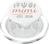 Promoted to Mimi 2026 Pregnancy Floral Grandma Est 2026 PopSockets PopGrip for MagSafe