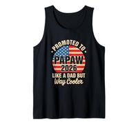 Promoted to Papaw Est 2026 Soon to Be New Grandad Us Flag Tank Top