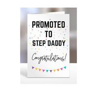 Promoted to Step Daddy card, gifts for men, women, him, her, female, male, presents for Christmas, new, congratulations, A5-171_190
