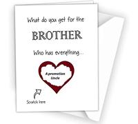 Promoted to Uncle Surprise Scratch Reveal Card, You're Going to be an Uncle Hidden Message Card for Brother