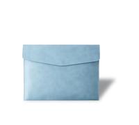 PROMOTEUP A4 A5 PU Leather Document Holder with Metal Button, 100 Sheets Capacity Office File Bags(Blue)