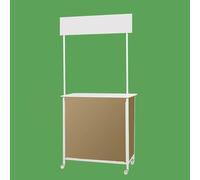 Promotional Counter Table - Portable Reception Event Desk, Tradeshow Podium Stand for Supermarket Tasting and Advertising, Easy Pop Up Setup