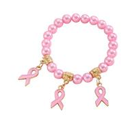 Promotional Logo: Caring For Breast Cancer Bracelet Accessory Red Ribbon International Breast Prevention Badge (B, One Size)