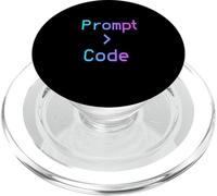 Prompt > Code AI Developer Humor Artificial Intelligence PopSockets PopGrip for MagSafe