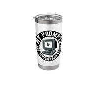 Prompt Engineer Retro Computer AI Developer Humor Design Stainless Steel Insulated Tumbler