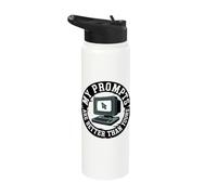 Prompt Engineer Retro Computer AI Developer Humor Design Stainless Steel Insulated Water Bottle
