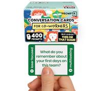 Prompta 400 Conversation Cards for Coworkers - Fun Icebreaker Teambuilding 2-in-1 Game for Work - 2.5" x 1.75" Question Cards to Get to Know Your Colleagues and Improve Team Dynamics