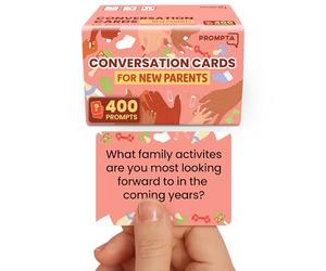Prompta 400 Conversation Cards for New Parents - Fun Questions to Connect & Talk About Parenting Essentials - Gift for New Mom & Dad - Conversation Starters for Couples - Age 18+