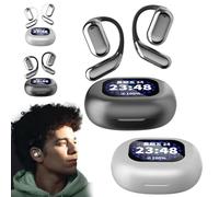 Promptanda Open Ear Earbuds, Promptanda Ear buds, True Powerful Bluetooth 5.4 Open Ear Earbuds, IPX5 Waterproof, with LED Display, Wireless Open Ear Bluetooth Earbuds (2Pcs/All)