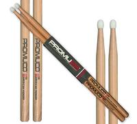 Promuco American Hickory Nylon Tip Drumsticks 5B - Rock Nylon Tip Sticks - Since 1964