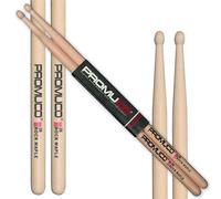 Promuco Rock Maple Drumsticks 2B - Lightweight, Big Stick Feel - Wood Tip - Since 1964