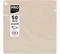 PROnappe Napkins 2 Ply Cream 10 x 10 x 9.5 cm 50 Pieces