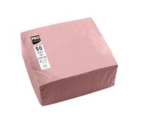 PRONAPPE - Ref SV622041I - 50 Cocktail Napkins 20 x 20 cm - Micro-Embossed Paper - 2 Ply Wadding - Powder Pink