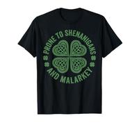 Prone to Shenanigans and Malarkey Celtic Knot 4 Leaf Clover T-Shirt
