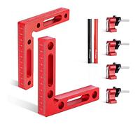 Pronese 90 Degree Right Angle Clamp, 2 Pcs Aluminium Alloy Positioning Square (120mm/4.7") with 4 Sets of Clamp Block, Corner Clamps for Woodwork, Frames, Cabinets