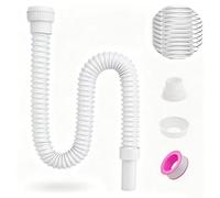 Pronese Flexible Waste Plastic Pipe with Reinforced Steel Wire, White | 40mm Waste Pipe | Flexible Drain Pipe | 29-85cm |G1 1/4" & G1 1/2" （≈40 & 45mm） | Steel Wire | P-Trap | Sink & Basin