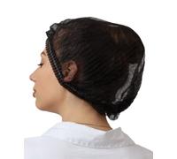 PRONETS Black - Disposable Hair Net, Mob Caps, Uk Manufacturer, Catering Hairnet, Food Protective Hair nets, 21'' bag of Hairnets 100