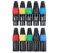 Pronomic XFXMPLUG Colour XLR Female/Male - 2 x 5 Pack | Design: 3-pin, plug colour-coded, special housing design for optimum grip, stable die-cast housing