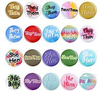 Pronoun Badges Pins Gender Identity Pins They Them Pronoun Pin Pronoun Buttons Multiple Colors She Her He Him Pronoun Pin, Alloy Steel, tinplate