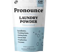 Pronounce Laundry Detergent Powder Alternative | Earth-Derived Ingredients, Eco-Friendly, Safer for Sensitive Skin, Eczema, and Babies. Stain + Smell Fighting. HE Safe (Unscented, 120 Loads)