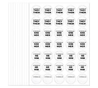 Pronouns Stickers Decal - 10 Sheet Gender Identity Pronoun Stickers They Them She Her He Him Round Vinyl Decals for Conference Badges, Name Tags, Party and Work Supplies