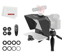 PRONSTOOR Teleprompter Kit Portable Inscriber Mobile Phone Teleprompter Artifact Video With Remote Control for Phone and DSLR Recording (Mini Teleprompter+Mini Tripod)