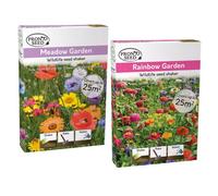 Pronto Seed Wildflower Seeds Twin Pack 2 X 25M2 - Meadow Garden & Rainbow Garden