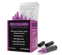 ProNutriWorld Premium Liquid Marine Collagen Shots 5000mg, Hydrolysed Fish Collagen Peptides with Hyaluronic Acid, CoQ10 & Vitamin C, Grape Flavour - Skin, Hair, Nails & Joint Support, Ready-to-Drink