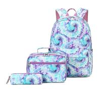 Proof Backpack School Tie Dye Backpacks With Lunch Bag For Men And Women School Books Bag For Middle School Pencil Case 3PCS Boy Baby Bag Backpack (Green, One Size)