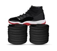 Proof Culture Premium Jordan 11 Laces | Oval Thick Shoe Laces for Basketball & Athletic Sneakers Round Shoe Laces Replacement, Black, 45"