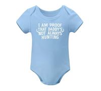 Proof Daddy Is Not Always Hunting Baby Romper Boys Or Girls Sky Blue-style 12months