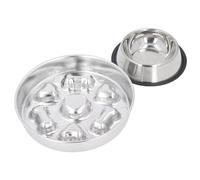 Proof Dog Feeder Bowls,Slow Feeder Dog Bowls Stainless Steel,Pet Dish Bowls Slow Down Eating,Wide Caliber Anti Easy Clean Food Bowl,Non Large Water Feeding Bowl, Unique Bone