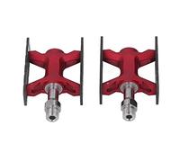 Proof Lightweight Aluminum Alloy Carbon Fiber Bike Pedals Prevent Slip for Folding Mountain Bikes 1 Pair (Red)