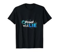 Proof Or Lie Data Geek Humor Binary Code Fact Check T-Shirt, Men, Black, 6XL