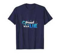 Proof Or Lie Data Geek Humor Binary Code Fact Check T-Shirt, Men, Navy, 6XL
