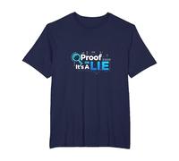 Proof Or Lie Data Geek Humor Binary Code Fact Check T-Shirt, Men's Big and Tall, Navy, 3X Tall
