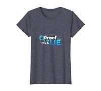 Proof Or Lie Data Geek Humor Binary Code Fact Check T-Shirt, Women, Heather Blue, 3XL