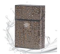 Proof Squeeze Large Capacity - Iintricate Egyptian Motifs nner Buckle switches Carrying Case |casa Opens effortlessly Vintage Elegant Holder Moisture | Storage Box Carryings Casee for preserv