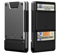 PROOF Wallet for Men | Slim Minimalist Wallets for Men | Full Grain Leather & Satin Gun Metal | The Apex | RFID Wallet | Card Holder | Small Wallet for Front or Back Pocket | Gift Box | Veteran Owned,
