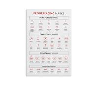 Proofreading Marks Poster, Editing Symbols Chart English Classroom Educational Chart Poster 20x30inch(50x75cm)