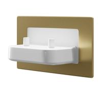 ProofVision In-Wall Twin Electric Toothbrush Charger | Brushed Brass | 162mm x 89mm x 93.5mm