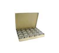 Proops 1 x Aluminium 20 Clear Storage Boxes in Tray, 30mm Dia Pots. Beads Findings Jump Rings (S7777) Free UK Postage