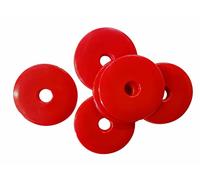 Proops 10x Red 55mm Dia Survey/Road Markers, High Impact HDPE Plastic Disc Washers, Bevelled Edges (S7663). Free UK Postage