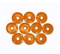 Proops 25mm Dia Orange Penny Washers, Survey Markers, High Impact HDPE Plastic Disc Washers, Bevelled Edges (S7840). Free UK Postage (10)