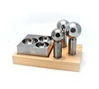 Proops 4 Pc King Size Doming Dapping 35, 40, 45mm Punches & Steel Block Set (J1476). Free UK Postage.