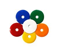 Proops 60x Assorted Colours, 55mm Dia Survey/Road Markers, High Impact HDPE Plastic Disc Washers, Bevelled Edges (S7661). Free UK Postage