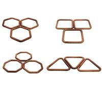 Proops Pack of 20 Macrame Rings, 5 of each Shape, Square, Hexagon, Octagon & Triangle, Craft, Hobby. (S7785) Free UK Postage.