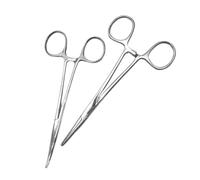 Proops Set of 2 Forceps, 5", One Bent Nose & One Straight Nose, Serrated Tips. (S7291) Free UK Postage