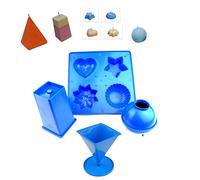 Proops Set of 4 Candle Moulds, 1 x Tray with 4 Shapes, 1 x Pyramid, 1 x Sphere, 1 x Rectangular Tapered (S7556). Free UK Postage