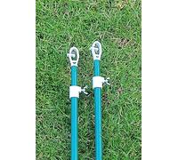 Prop Butterfly Or Twist Lock Garden Washing Line Metal Galvanised Outdoor Indoor Airer Rope String Cloths Laundry Support pole Extendable from 1.5 to 2.4m Telescopic strong (2pk Butterfly Lock)